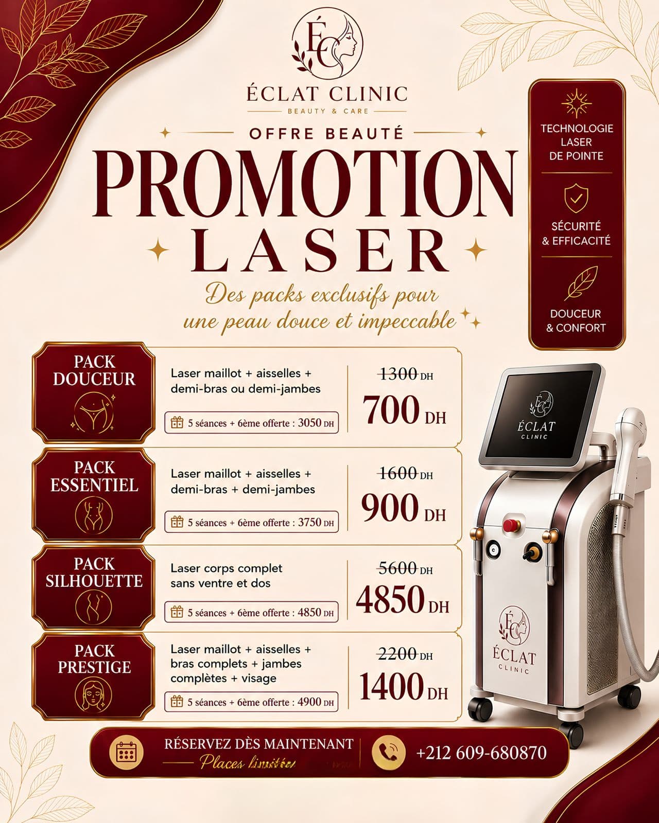 Pack promotion laser Éclat Clinic
